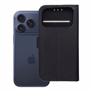 Чехол-книжка для iPhone 17 PRO / 18 PRO 4Card RFID защита от кражи техническая ткань черный