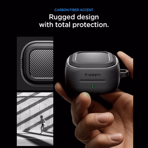Spigen Rugged Armor dėklas Samsung Galaxy Buds 4 / 4 Pro - Matte juodas