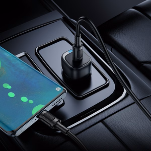 "Borofone" automobilinis įkroviklis BZ34A Cloud - C tipo - PD 20W su C tipo įkrovikliu į C tipo įkroviklį, juodas