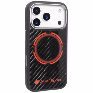 Audi RSQ Anglies pluošto Sportinis raudonas apskritimas Magnetinis dėklas telefonui iPhone 17 Pro - juodas