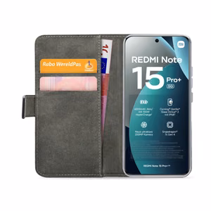 Mobilize Classic Gelly piniginės tipo dėklas Xiaomi Redmi Note 15 Pro+ 5G juodas