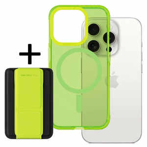 Amazing Thing Titan Pro Neon Mag piniginės dėklas 10FT IP156.7PTWGN Iphone 15 Pro Max žalia su stovu