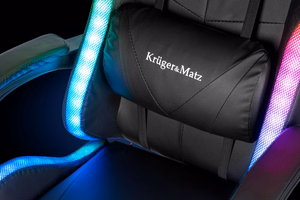 Žaidimų kėdė Kruger&Matz GX-150 su LED apšvietimu, juoda