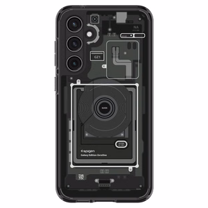 Spigen Ultra Hybrid dėklas telefonui Samsung Galaxy S23 FE - tamsiai pilka (Zero One raštas)