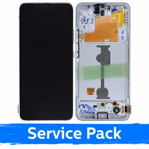 LCD дисплей для Samsung A908 A90 5G 2019 белый с рамкой (Service Pack)