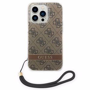 Guess GUOHCP14LH4STW iPhone 14 Pro 6.1 "rudas / rudas kietas dėklas 4G spauda Dirželis