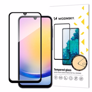 LCD apsauginis stikliukas "Wozinsky 5D Full Glue" Samsung A256 A25 5G pritaikytas dėklui juodas