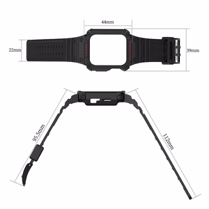 Band "Strap Band" for Apple Watch 42mm/44mm/45mm (Black + Red)