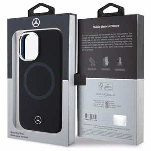Mercedes MEHMP16S23SUTTK iPhone 16 6.1" juodas/juodas kietas dėklas Silikoninis Toninis Logotipas MagSafe