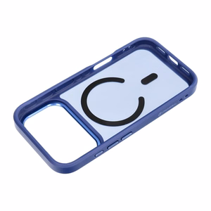 Case for iPhone 18 Pro / 17 Pro Forcell F-Protect Smoke Hybrid Premium compatible with MagSafe navy blue
