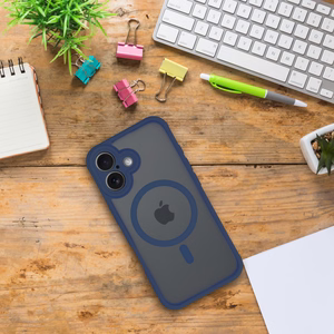 FULL MATTE MAG COVER dėklas telefonui, suderinamas su MagSafe, skirtas IPHONE 14, mėlynas