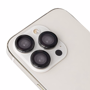 Набор защитных стёкол для объективов iPhone 13 Pro / iPhone 13 Pro Max черная рамка (3 шт.)