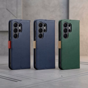 Atverčiamas dėklas Motorola G67 / G77 Split Book, tamsiai mėlynas ir kreminis