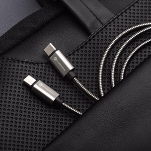 Кабель USB C to USB C Forcell F-Energy QC4.0 PD 3A 60W Metal 1 m C237 серебряный