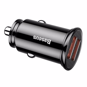 Baseus Circular automobilinis įkroviklis 2x USB QC3.0, 30W, juodas