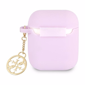 Guess GUA2LSC4EU AirPods 1/2 dėklas violetinė/violetinė silikoninis žavesys 4G kolekcija