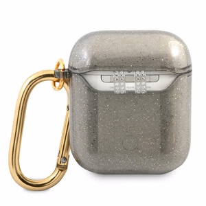 Guess GUA2UCG4GK AirPods dėklas juodas/juodas Blizgučių kolekcija
