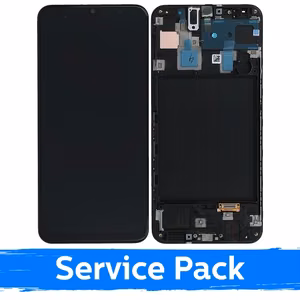 LCD дисплей совместимый с Samsung A305 A30 чёрный с рамкой (Service Pack)
