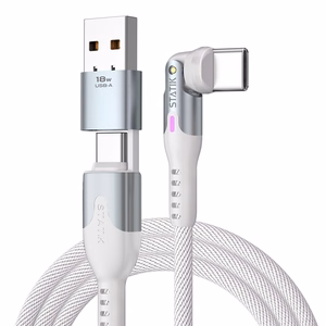 STATIK PowerPivot Pro нейлоновый плетеный кабель, USB-C – USB-C, 3 м, белый