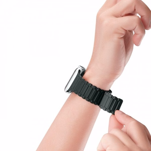 Dux Ducis dirželis (šarvuota versija) Apple Watch Ultra, SE, 9, 8, 7, 6, 5, 4, 3, 2, 1 (49, 45, 44, 42 mm) silikoninė magnetinė apyrankė žalia