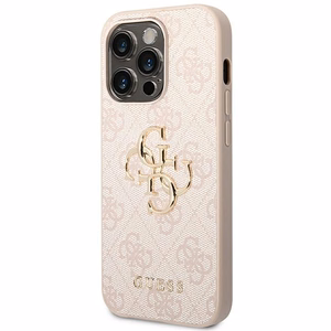 Guess GUHCP14X4GMGPI iPhone 14 Pro Max 6.7" розовый/розовый жесткий чехол 4G Большой металлический логотип