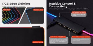 RGB Gaming Mouse Pad with USB Hub 800x300