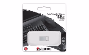 Kingston Technology DataTraveler Micro USB atmintukas 128 GB USB A tipo 3.2 Gen 1 (3.1 Gen 1) Sidabras