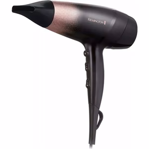 Remington plaukų džiovintuvas D5305 Rose Shimmer, 2200 W, temperatūros nustatymų skaičius 3, jonizacijos funkcija, difuzoriaus antgalis, juoda/rožinė