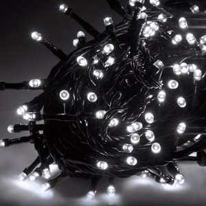 Rebel outdoor LED Christmas lights, 10 m, cool white, selectable lighting modes