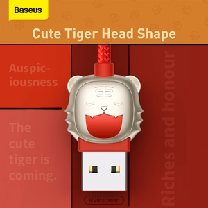Baseus kabelis Tiger metai 3 viename - USB į Type C, Lightning, Micro USB - 3,5A 1,2 metrai (CASX010009) raudonas
