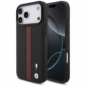 BMW M perforuotas stripe logotipas Magnētinis dėklas iPhone 17 Pro Max - raudonas