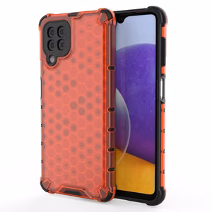 Honeycomb dėklas apsauginis su TPU buferiu Samsung Galaxy A22 4G raudonas