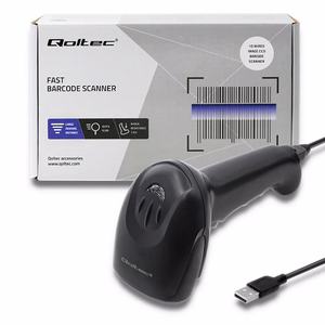 Qoltec 50866 – проводной CCD-сканер штрихкодов 1D, USB, чёрный