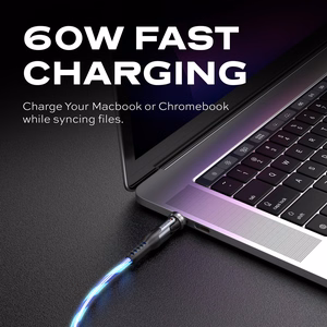 STATIK PowerPivot Pro, светящийся LED кабель, USB-C – USB-C, 2 м, черный