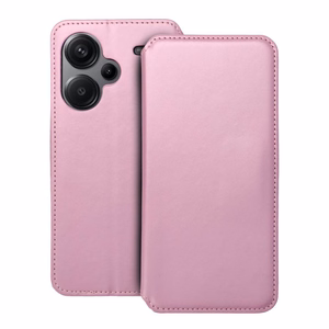 Dvigubos kišenės dėklas telefonui XIAOMI Redmi Note 13 Pro Plus 5G šviesiai rožinis