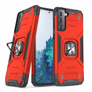 Wozinsky Ring Armor Tough Hybrid dėklas telefonui Samsung Galaxy S22+ (S22 Plus) raudonos spalvos su magnetiniu laikikliu