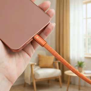 Кабель USB-C — USB-C Forcell F-Energy QC4.0 PD 3A 60W Cafule Flat 1,2 м CCFN23 оранжевый