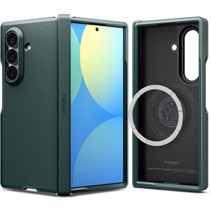 Spigen Tough Armor Pro MagFit MagSafe dėklas, skirtas „Samsung Galaxy Z Fold 8 Ultra“ – tamsiai žalias