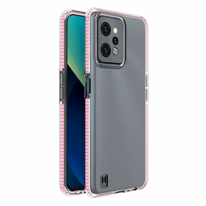 Spring Case Realme C31 silikoninis dėklas su rėmeliu šviesiai rožinis