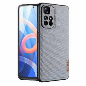 Dux Ducis Fino dėklas telefonui dengtas nailono medžiaga Poco M4 Pro 5G mėlyna