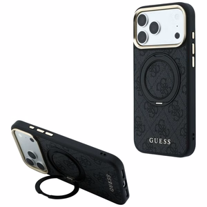 Guess Ring Stand 360 4G Classic Logo MagSafe Case for iPhone 17 Pro / 18 Pro - Black