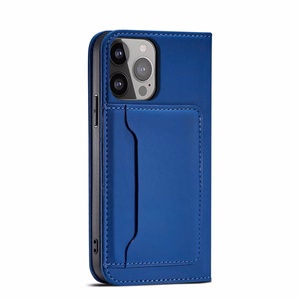 Magnet Card Case для Samsung Galaxy S23 Ultra флип-чехол кошелёк подставка синий