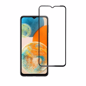 Закаленное стекло для Samsung Galaxy A23 5G (полное приклеивание / совместимо с чехлом) Blue Star 5D черное