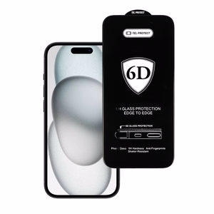 Tel Protect Full Glue 6D grūdintas stiklas Samsung Galaxy S25 Ultra, juodas (suderinama su pirštų atspaudu)