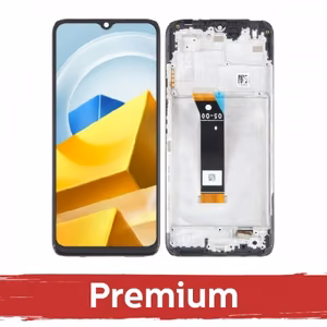 LCD ekranas suderinamas su Xiaomi Poco M5 / Poco M4 5G juodas su rėmu / OEM