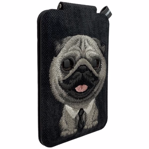 Nimmy New Big-Eye Cute Pets 2.0 Dog magnetinis „MagSafe“ kortelių dėklas telefonui su stovu – juodas