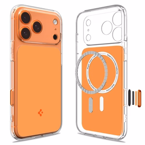 Spigen Thin Fit MagSafe deklas, skirtas iPhone 17 Pro Max - Skaidrus oranzinis