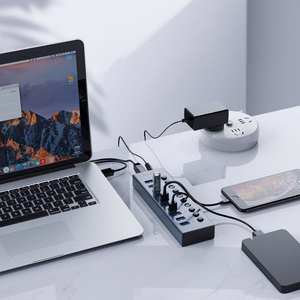 Orico BT2U3-13AB šakotuvas 13x USB-A 3.0 su jungikliais pilkas