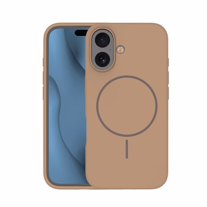 Silicone Thin Mag dėklas iPhone 16 6,1" rudas