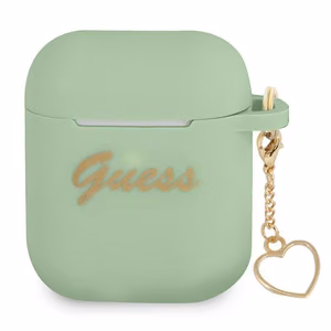 Guess GUA2LSCHSN AirPods dėklas žalias silikoninis žavesio širdies kolekcija
